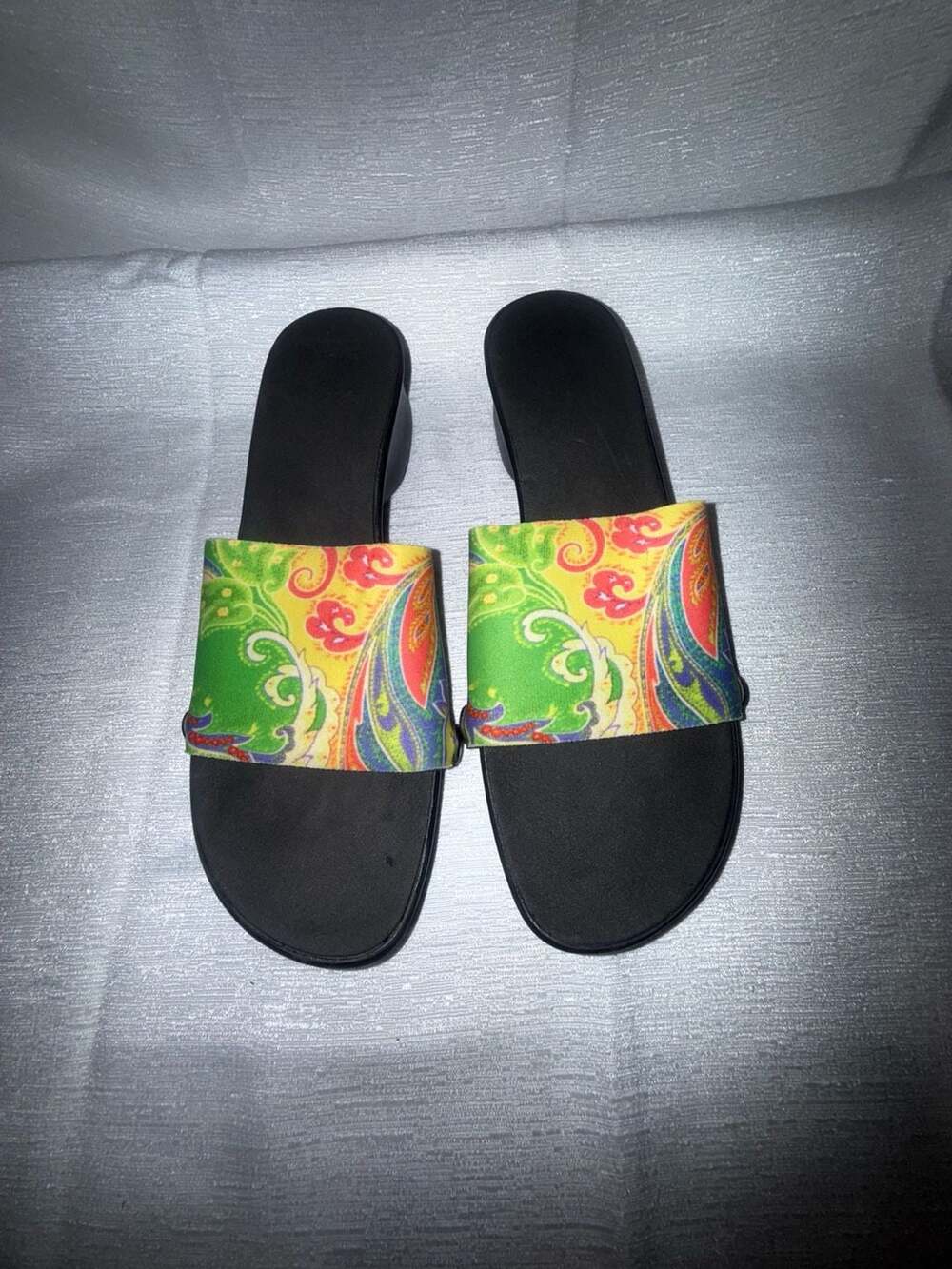 Onesole Women's Interchangeable Paisley Slide Sandals Size 8